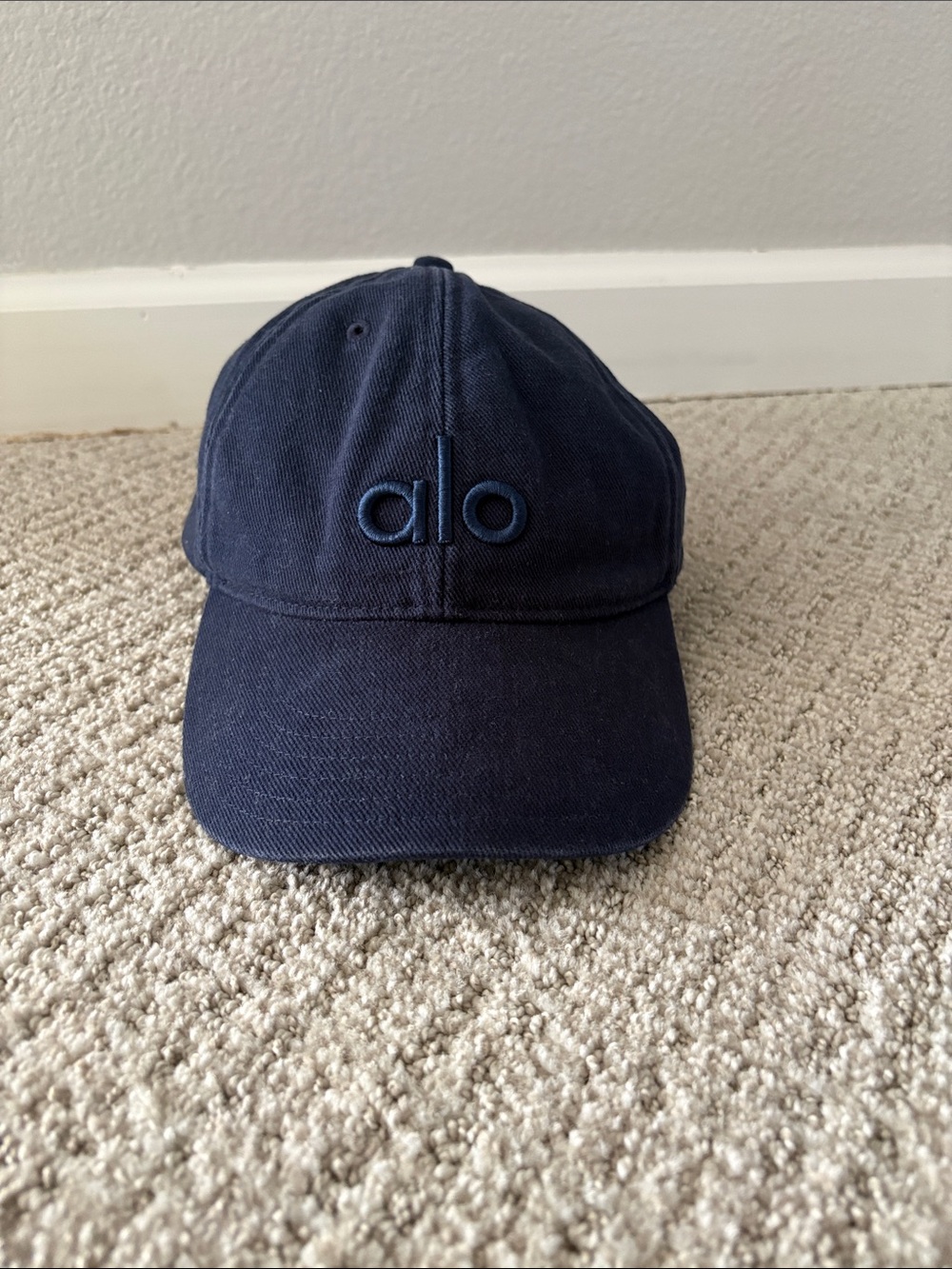 ALO Yoga Dark Blue Embroidered Baseball Cap